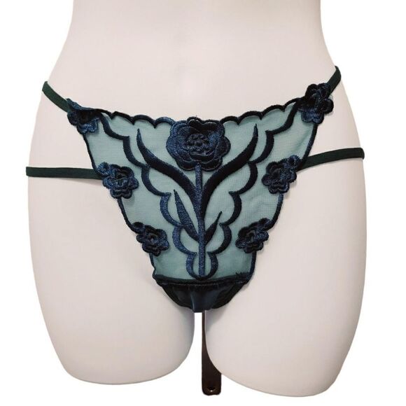 2/$20 Brand new dark green rose panties underwear T-backs - Picture 2 of 4
